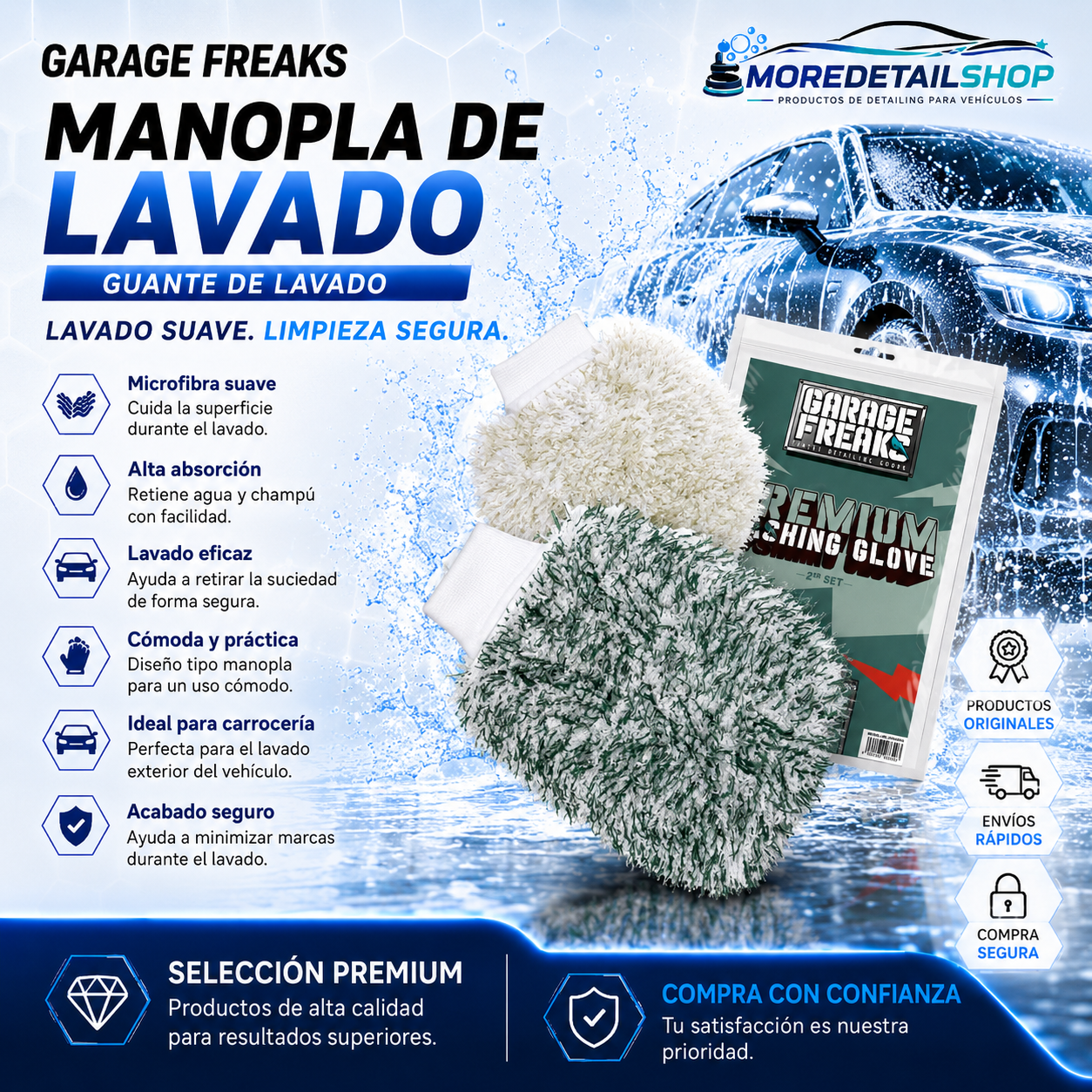Guante lavado movil